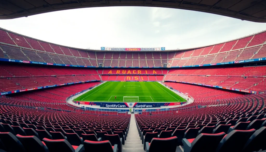Imagen relacionada con Aforo Camp Nou 1C Gol Nord estrictos abonos Spotify Camp Nou